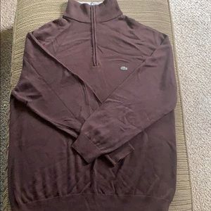 Lacoste brown quarter zip